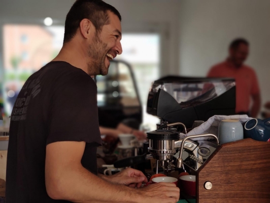 Deniz about me on coffee machine